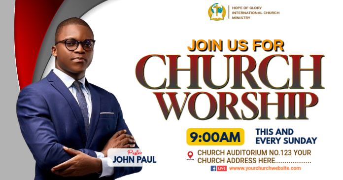 Church Worship Invitation Template | PosterMyWall