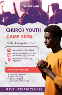 White Professional Church Youth Camp Event Poster Template Tabloid Boulevardzeitung