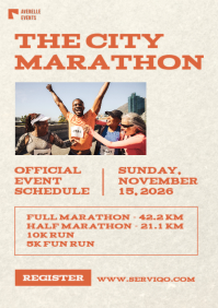 白色 City Marathon Event A4 Template - Page 1