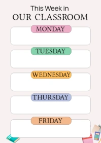 White Professional Classroom Agenda A2 template