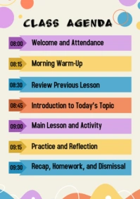 White Professional Classroom Agenda  A2 template