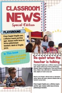 White Professional Classroom Newsletter Poster Póster template