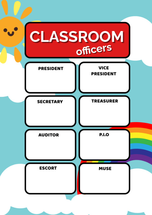 White Professional Classroom Officers Schedule  A4 template