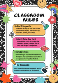 White Professional Classroom Rules  A2 template