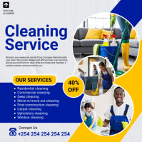 White Professional Cleaning Service Agency Company Instagram Post template