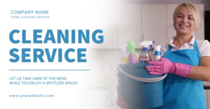 White Professional Cleaning Service Facebook Shared Image template