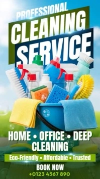 White Professional Cleaning Service Instagram Story template