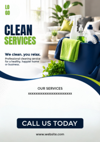 Hvid Cleaning Services A4 Template