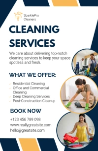 White Professional Cleaning Services Poster Tabloid Tabloide template