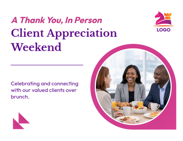 White Professional Client Appreciation Event Flyer Template | PosterMyWall
