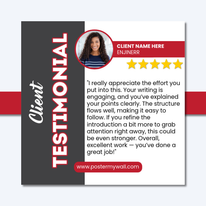 White Professional Client Review, Cleint Feedback Instagram Post