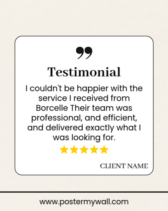 White Professional Client Review Instagram Portrait Template PosterMyWall