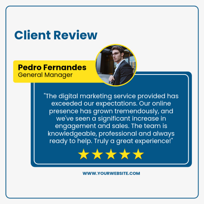White Professional Client Review Template Instagram Post