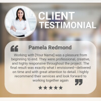 White Professional Client Testimonial Instagram Post template
