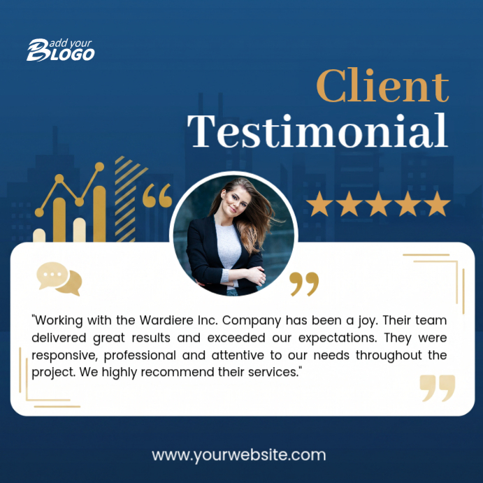 White Professional Client Testimonial Square Template | PosterMyWall