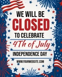 White Professional Closed On Independence Day Instagram Portrait template