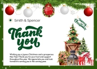 White Professional Collage Customer's Thank You Card Postcard Postkort template