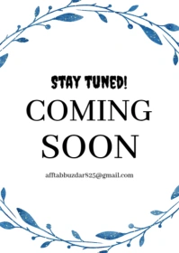 White Professional Coming Soon Announcement  A6 template