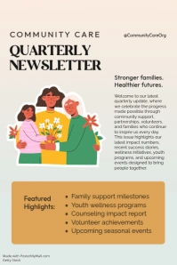 Putih Community Care Newsletter Poster Template - Page 1