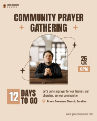 White Community Prayer Gathering Instagram Portrait Template - Page 1