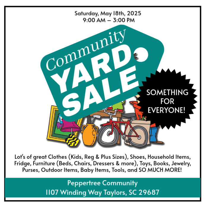 White Professional Community Yard Sale Instagram Post template