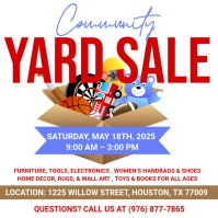 White Professional Community Yard Sale Instagram Post template