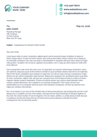 White Professional Company Letterhead A4 Corporate Business Document Social Media Agency Branding template