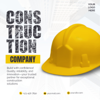 White Construction Company Сообщение Instagram Template