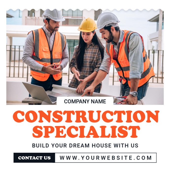 Copy of White Professional Construction Instagram Post | PosterMyWall