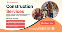 White Professional Construction Services Poster Template Facebook Shared Image