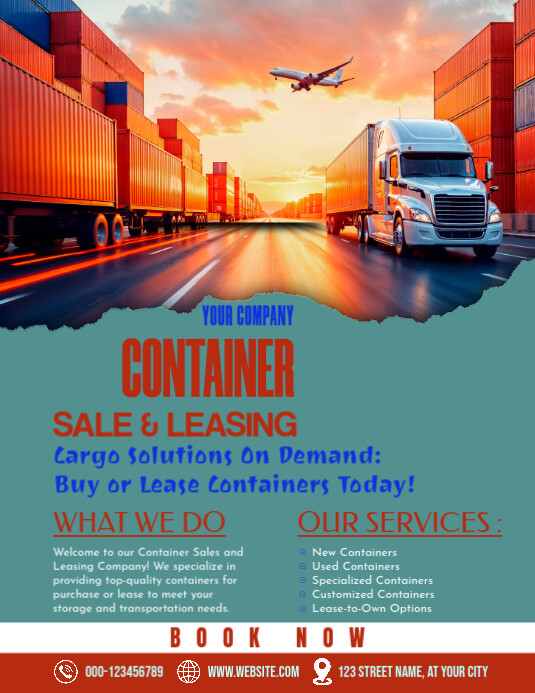 White professional container sale flyer (us letter) Template | PosterMyWall