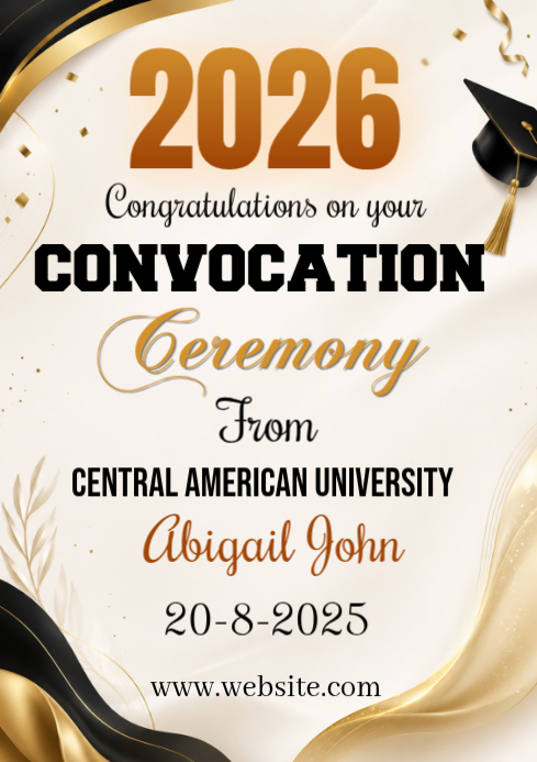 4th Convocation Vector White Convocation Ceremony A4 Template | PosterMyWall