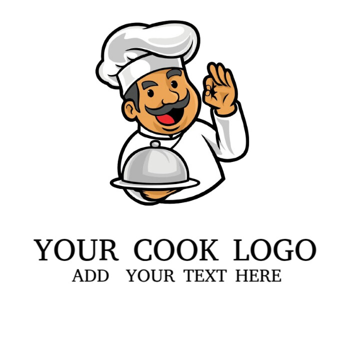 White Professional Cook Logo Template | PosterMyWall