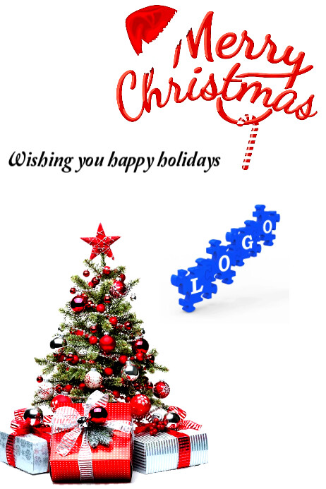 White Professional Corporate Christmas Poster Cartaz template
