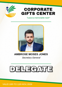 Blanco Corporate Delegate Identification Card A6 Template