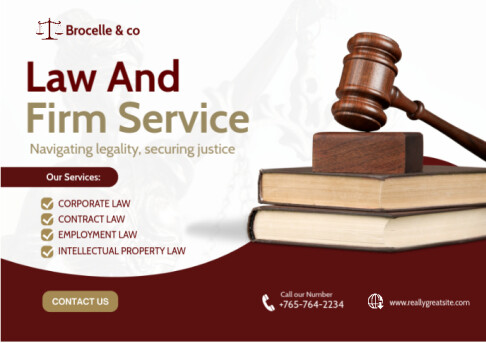 White Professional Corporate Law Firm Services Ad Banner A2 template