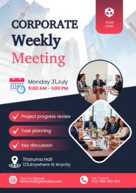 White Professional Corporate Meeting A2 template