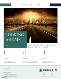 White Professional Corporate Year In Review Newsletter Flyer Template ...