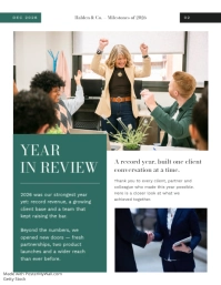 White Corporate Year in Review Newsletter 传单(美国信函) Template - Page 2