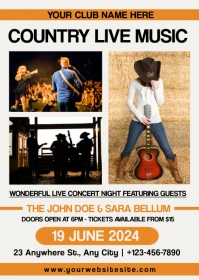 White Professional Country Music A6, event template