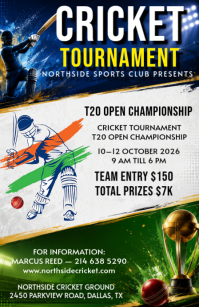 Branco Cricket Tournament Tabloid Template