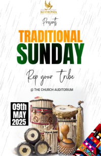 White Professional Cultural Sunday Half Page Wide template