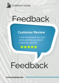 White Professional Customer Review Feedback A A3 template