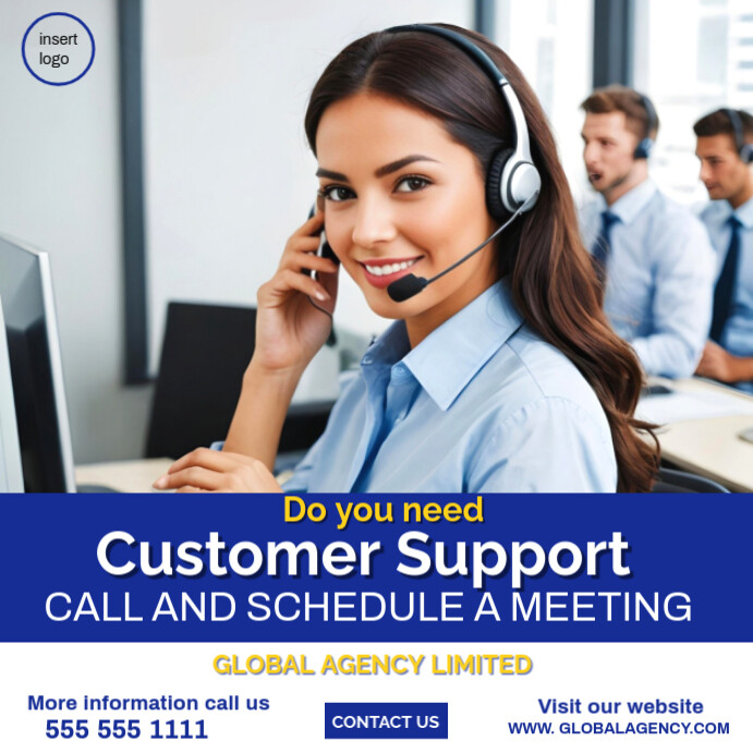 White Professional Customer Support Poster Pi Template | PosterMyWall