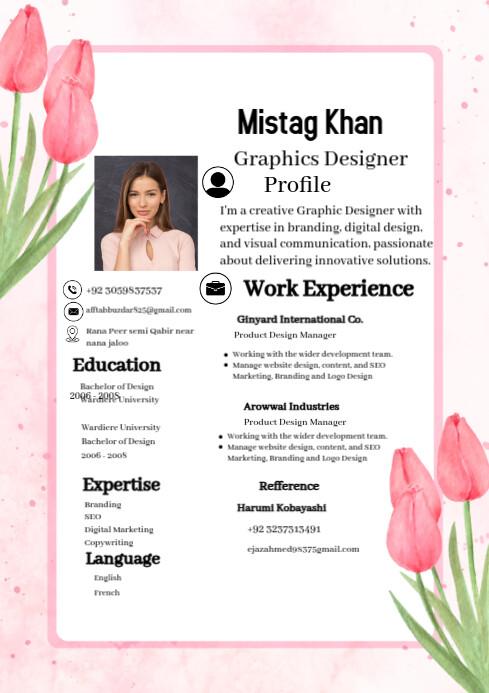 White Professional Cv Background A4 template