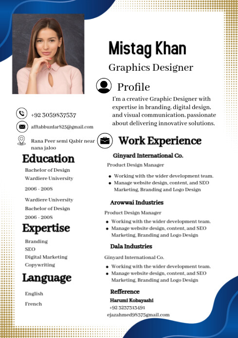 Copy of White Professional Cv Background A4 | PosterMyWall