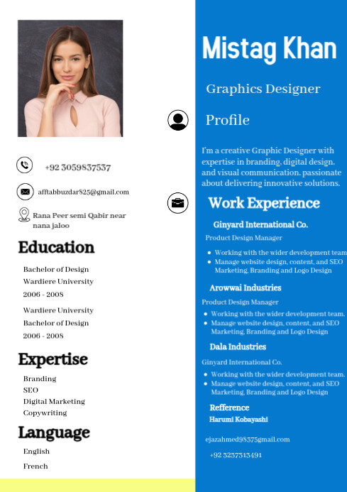 White Professional Cv Background A4 Template | PosterMyWall