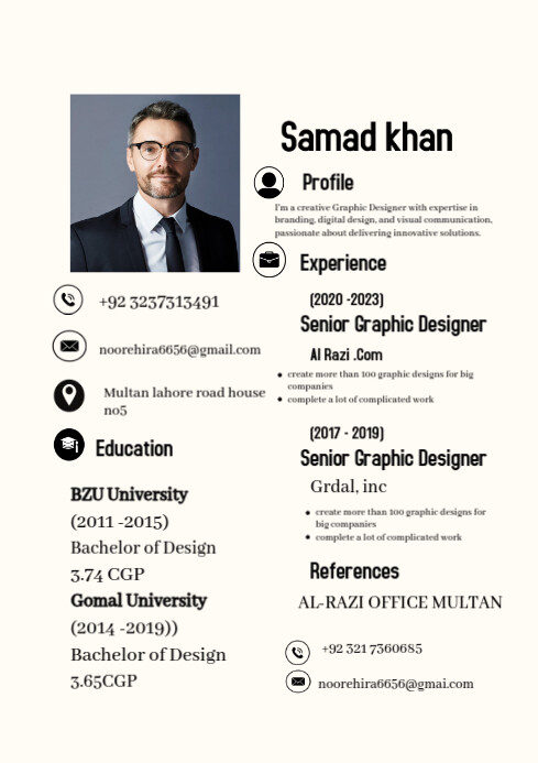 White Professional Cv Background  A4 template