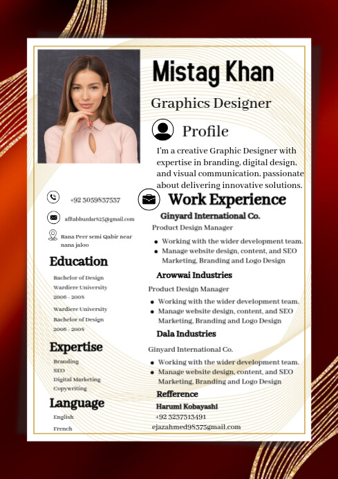 White Professional Cv Resume A4 Template | PosterMyWall
