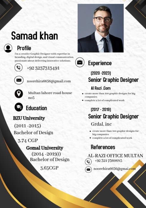 White Professional Cv Resume A4 template